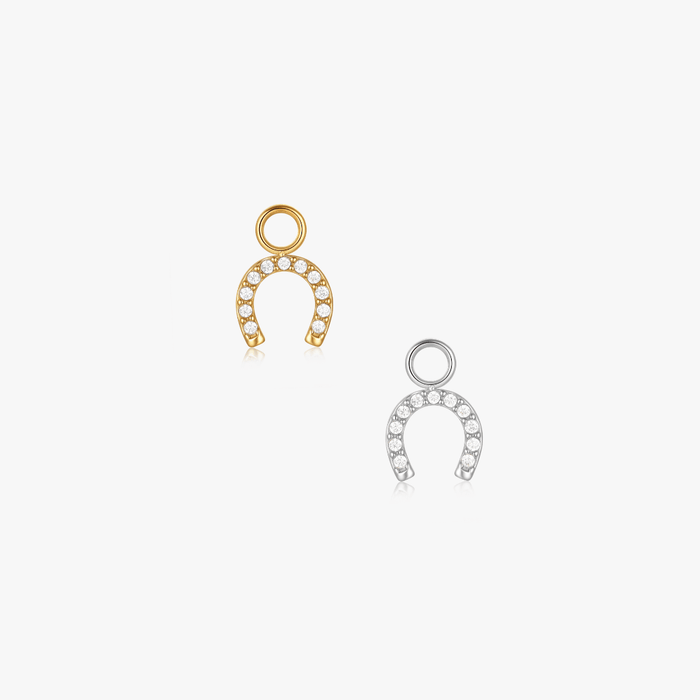 Horseshoe Pave Hoop Charm (Single) - Flaire & Co.