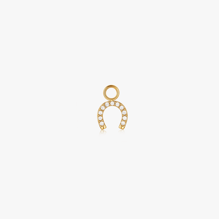 Horseshoe Pave Hoop Charm (Single) - Flaire & Co.
