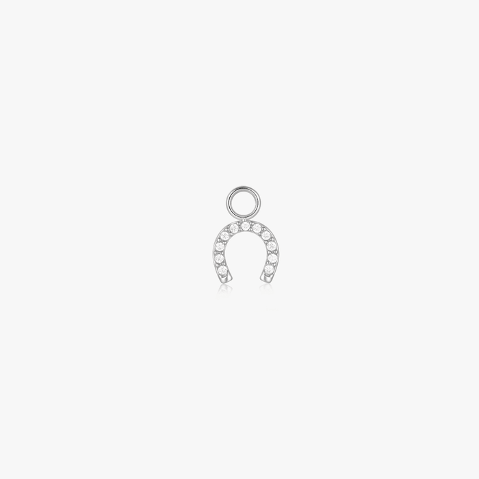 Horseshoe Pave Hoop Charm (Single) - Flaire & Co.
