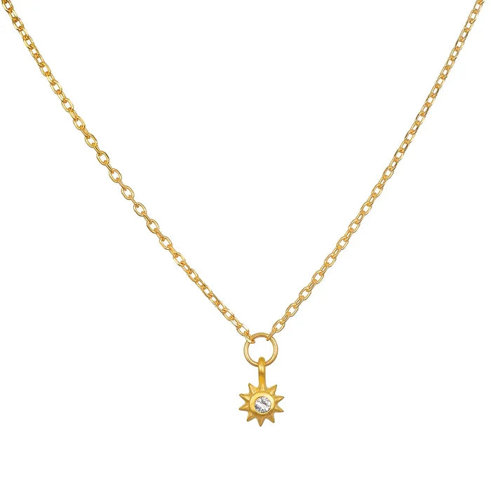 Inner Light White Topaz Mini Sun Pendant