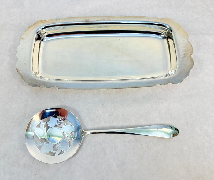International Silver - Silver Plate Cranberry Set