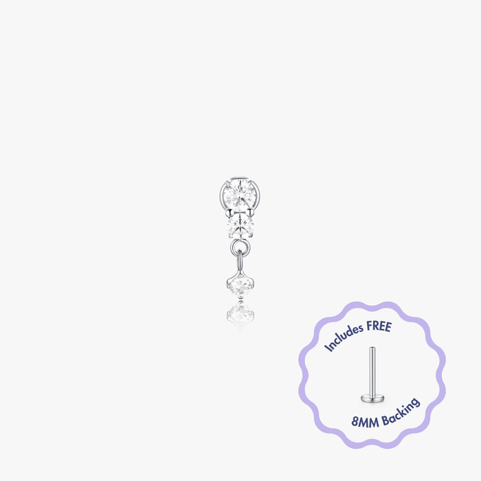 Iris Titanium Flat Back Stud (Single) - Flaire & Co.