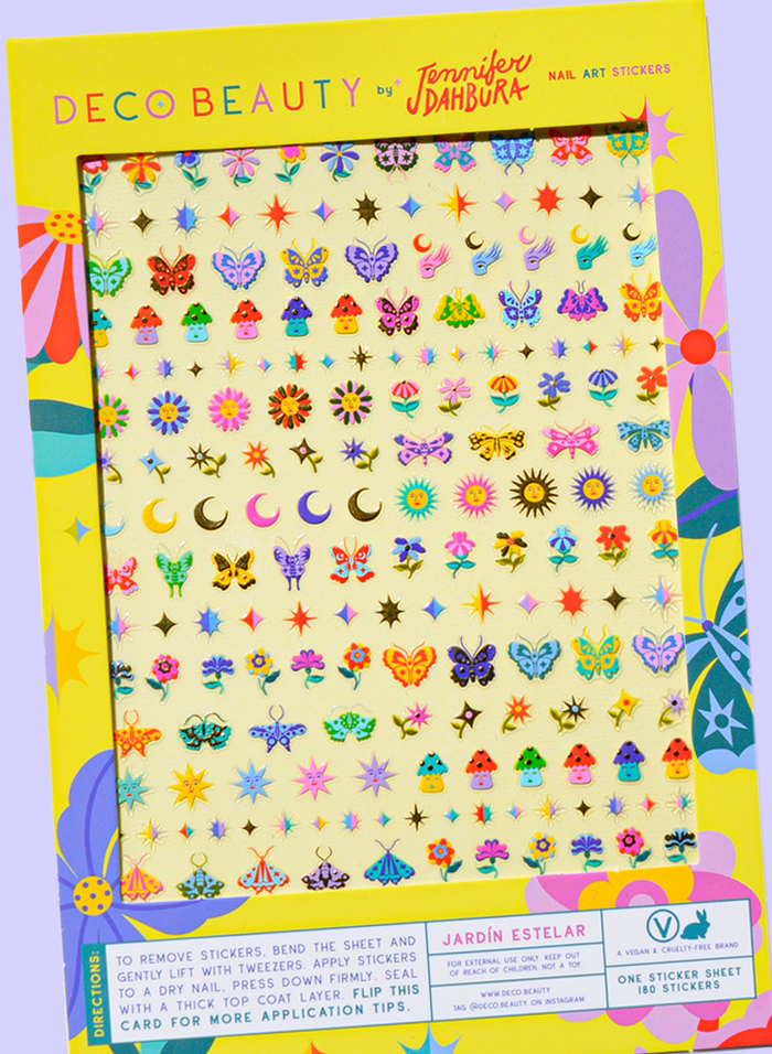 Jenni Dahbura Nail Art Stickers, yellow with butterflies