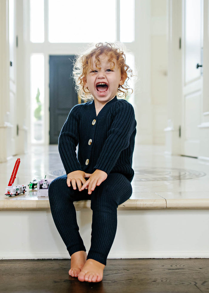Knit Leggings - Navy
