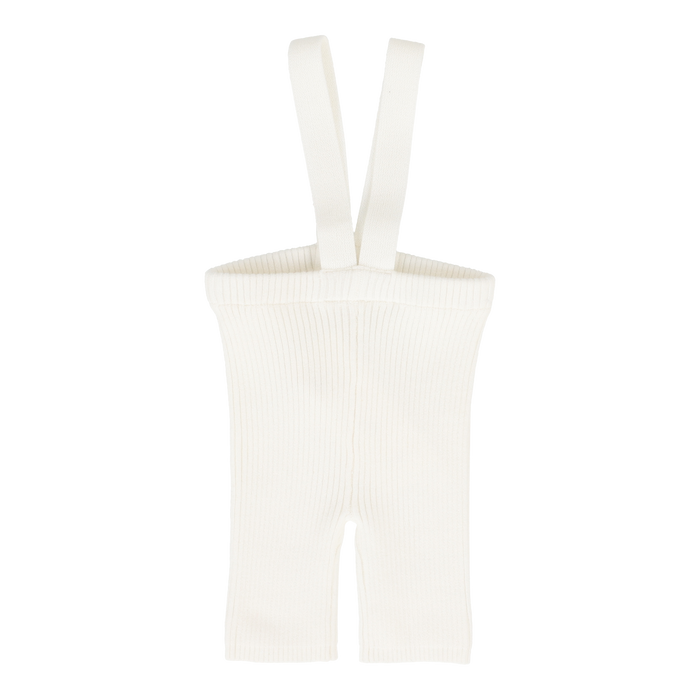 Knit Suspender Shorts - White