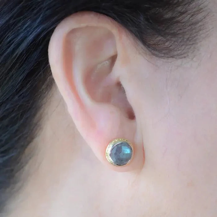 Labradorite Stud Earrings - The Riviera Towel Company