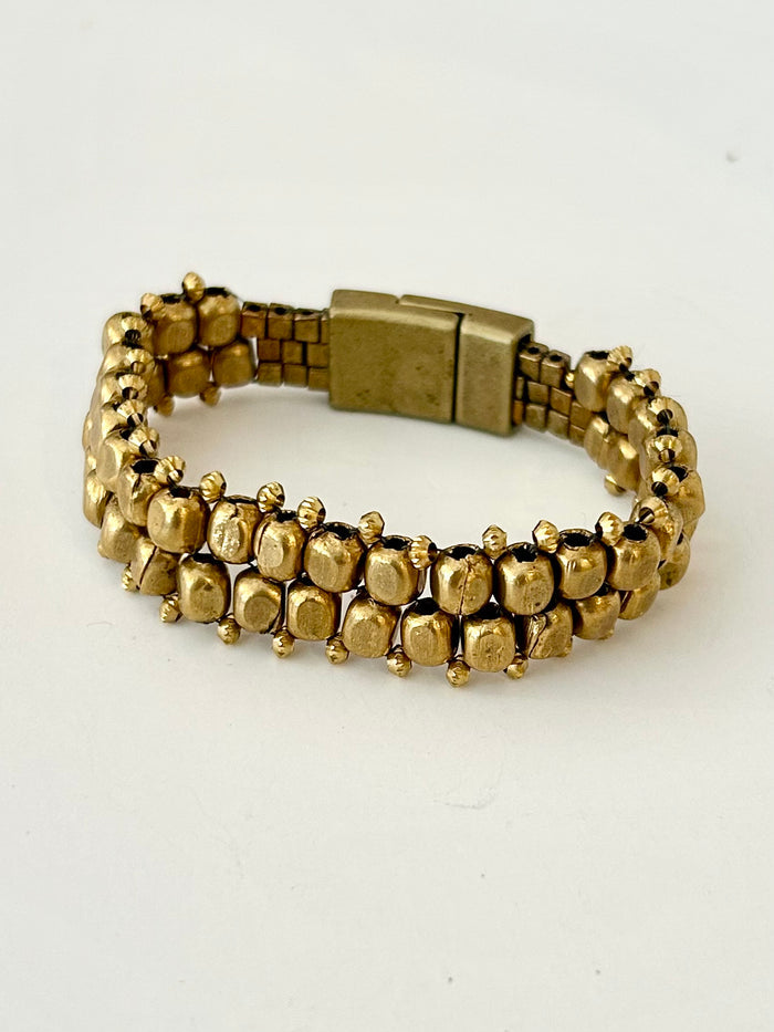 Large Bronze Cubes Bracelet
