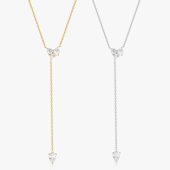 Lariat Cluster Gems Necklace - Flaire & Co.