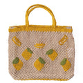 Lemons All Over Jute Bag Small - The Riviera Towel Company