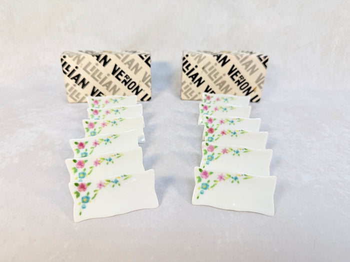 Lillian Vernon Porcelain Place Cards Name Plates for Dining Table - Two Sets of 6