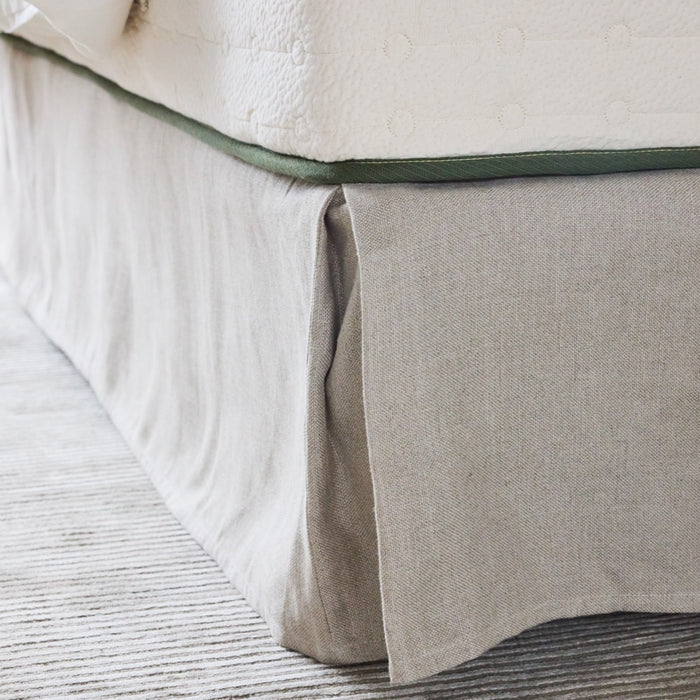 Avocado Linen Bedskirt Natural