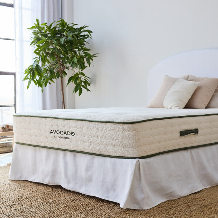 Avocado Linen Bedskirt White