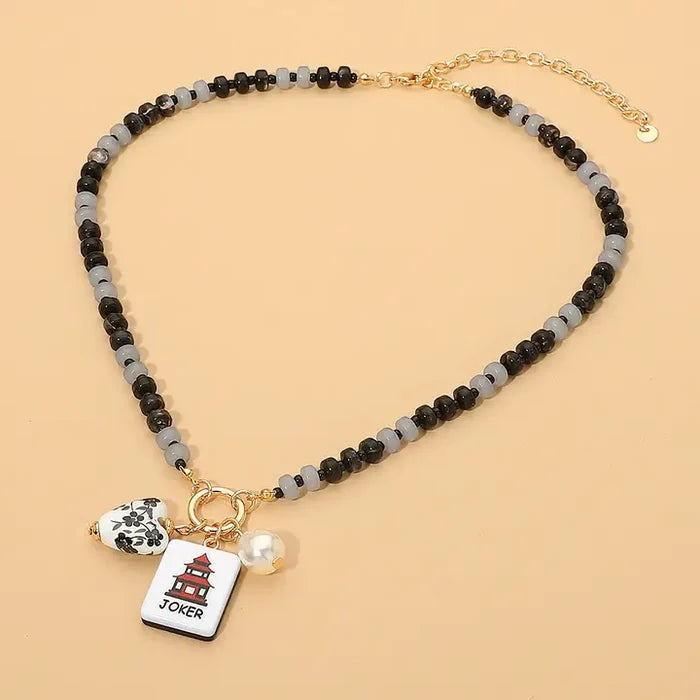 Mahjong Tile Charm Necklace