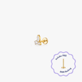 Mara Trio Gem Titanium Flat Back Stud (Single) - Flaire & Co.