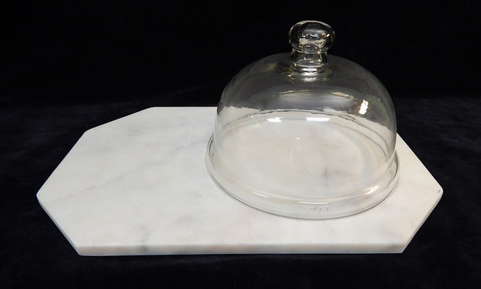 Marble Board with Glass Cloche