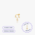 Marquise Drape Gem Titanium Flat Back Stud (Single) - Flaire & Co.