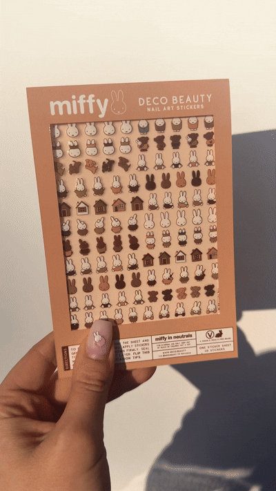 Miffy in Neutrals nail art sheet GIF