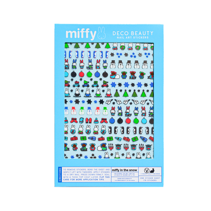 Miffy in the Snow nail art stickes sheet flat lay
