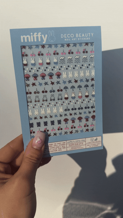 Miffy's Rainy Day nail art sheet GIF
