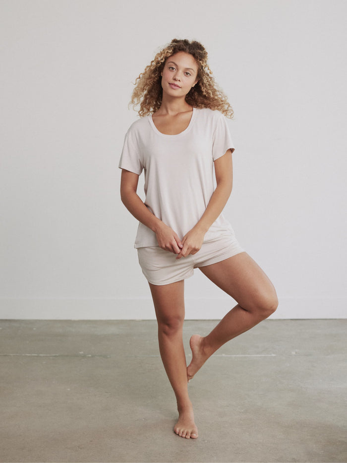 Modal Pajama Short by Hass color Bone