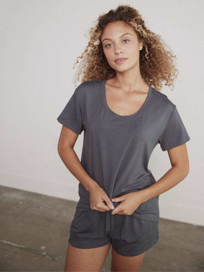 Modal Pajama Short by Hass color slate