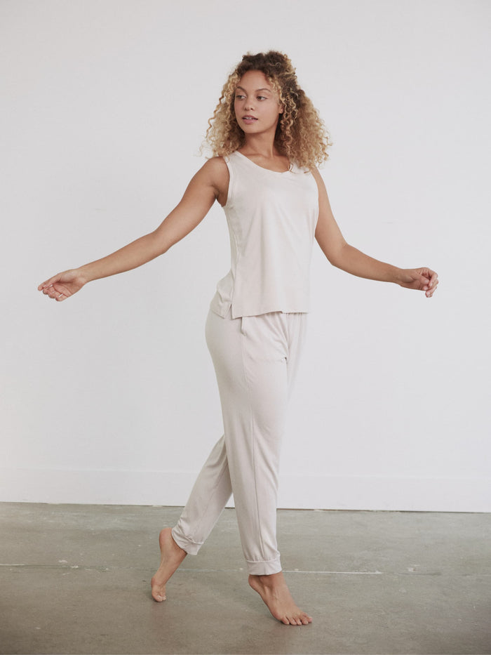Modal Pajama Tank by Hass color Bone