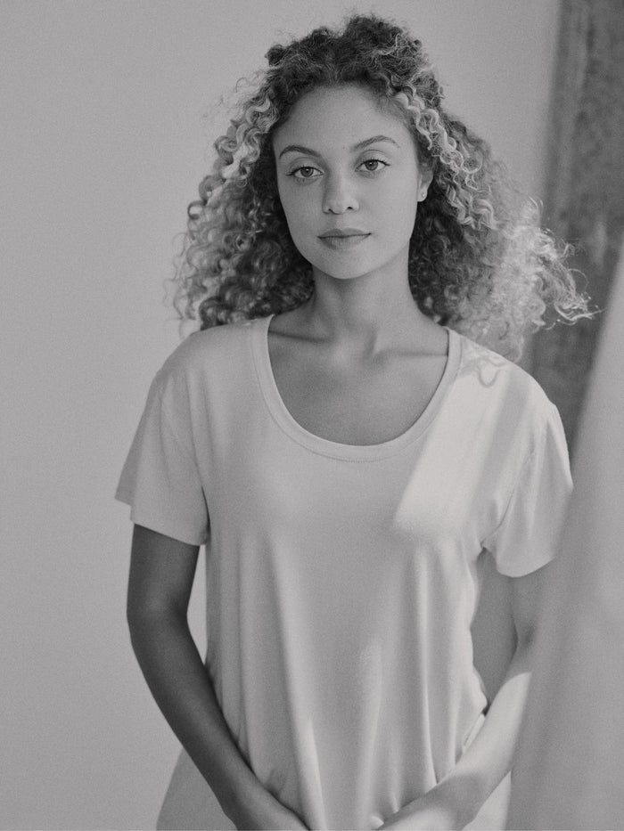 Modal Pajama Tee by Hass color Bone