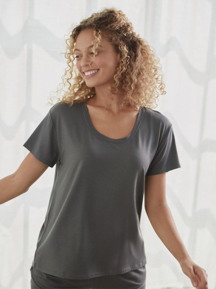 Modal Pajama Tee by Hass color Slate
