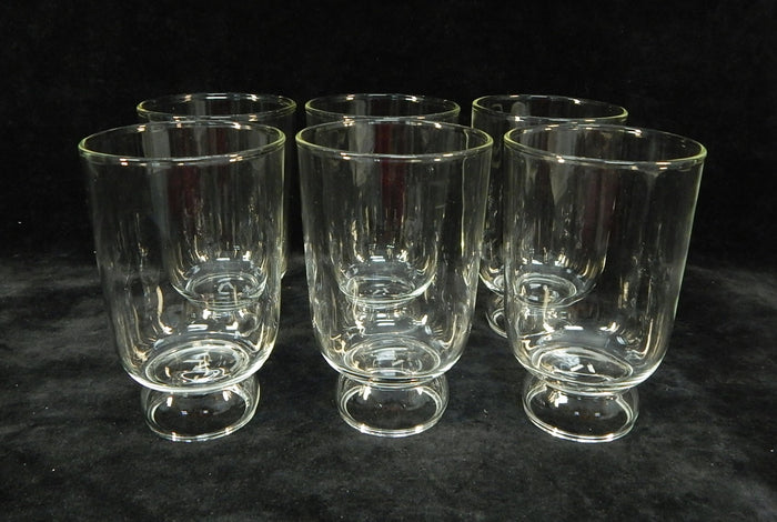 Modern Footed Clear 5" Drinking Glasses - Lot of 6