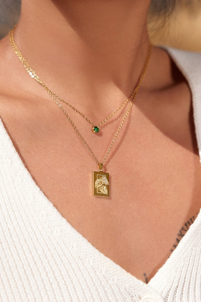 Monstera Necklace (Nature’s Divinity Collection) - Flaire & Co.