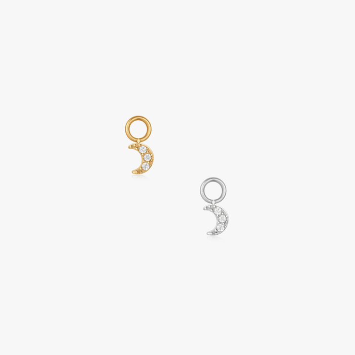 Moon Pave Hoop Charm (Single) - Flaire & Co.