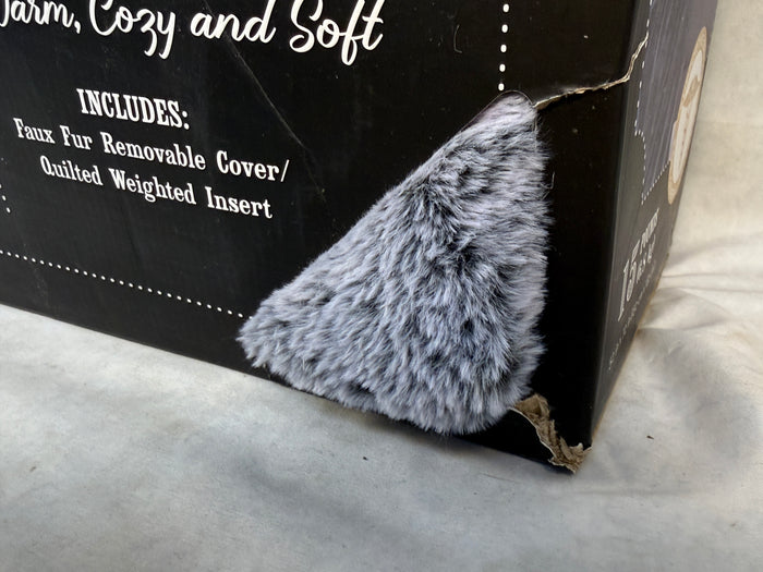 Morgan Home Fashions Faux Fur Weighted Blanket, Gray, 15 lb., 52" x 72" - Brand New!