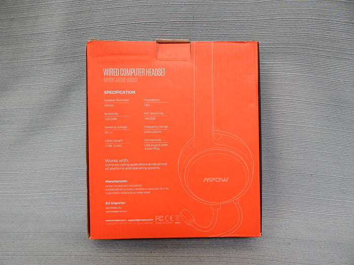 MPOW Wired Computer Headset with Microphone MPBH125AW - Brand New!