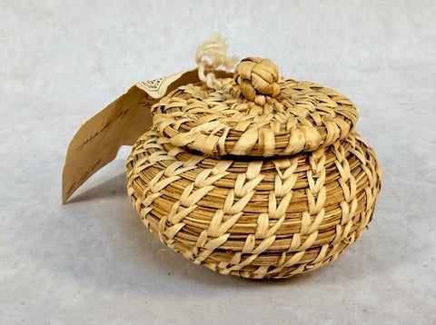 Native American Woven Coil Lidded Basket