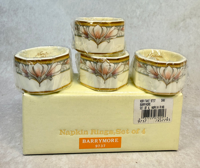 Noritake Barrymore Napkin Rings - Set of 4, Brand New!