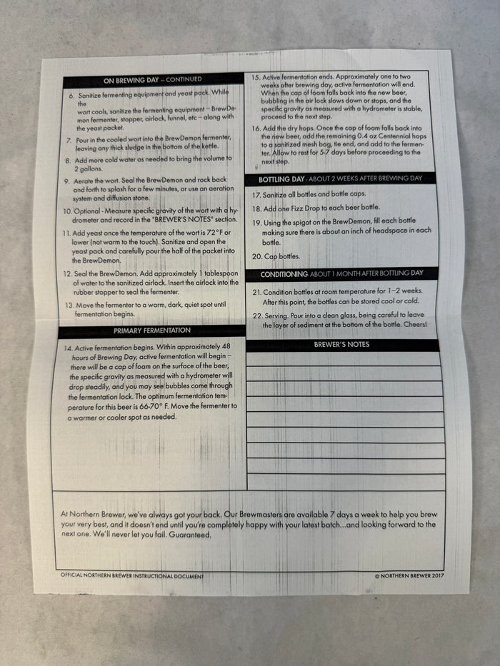 Northern Brewer Dead Ringer IPA Beer Making Kit