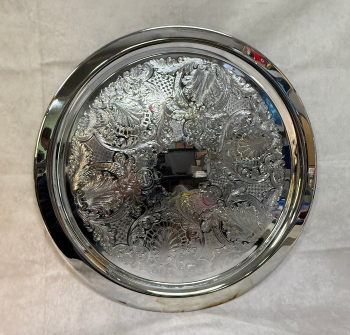 Oneida USA 19" Round Etched Scrollwork Tray