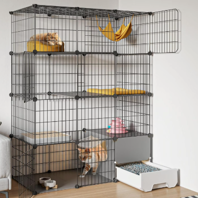 Oneluck 4-Tier Cat Cage with Litter Box for 1-2 Cats (41.3" L x 17.8" W x 55.1" H) - Brand New!