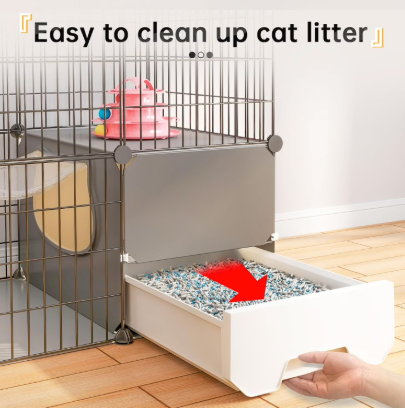 Oneluck 4-Tier Cat Cage with Litter Box for 1-2 Cats (41.3" L x 17.8" W x 55.1" H) - Brand New!