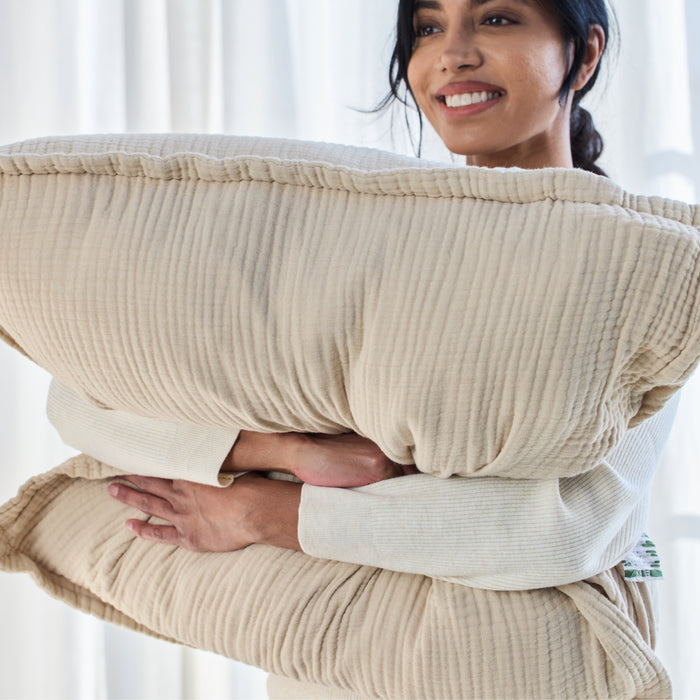 Organic Cotton Gauze Shams Euro Natural Undyed