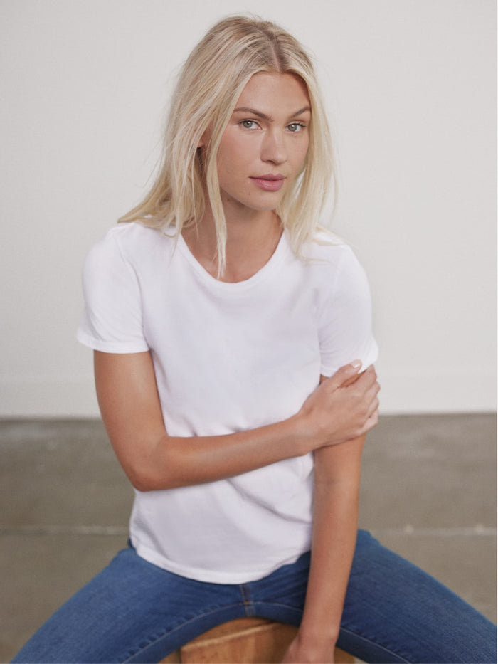 Organic Crewneck Tee by Hass white