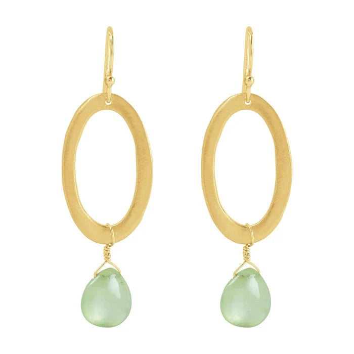 Oval w/ Prenite earrings - The Riviera Towel Company
