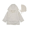 Padded bitsy floral jacket-cream/pink