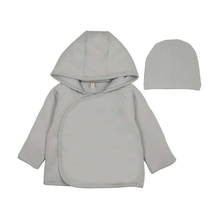 Padded solid jacket-pale blue
