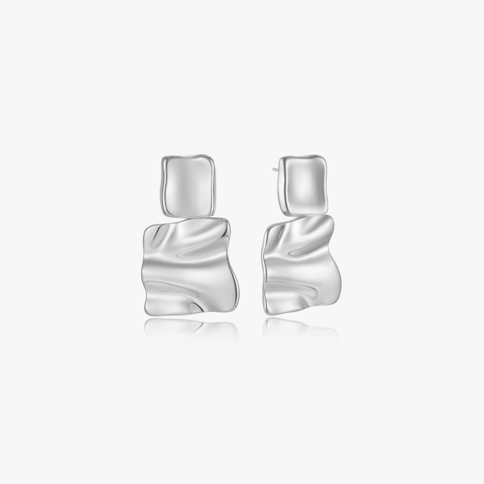 Paige Organic Rectangle Drop Earrings - Flaire & Co.