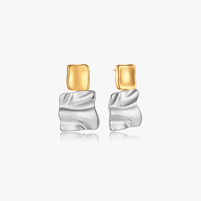Paige Organic Rectangle Drop Earrings - Flaire & Co.