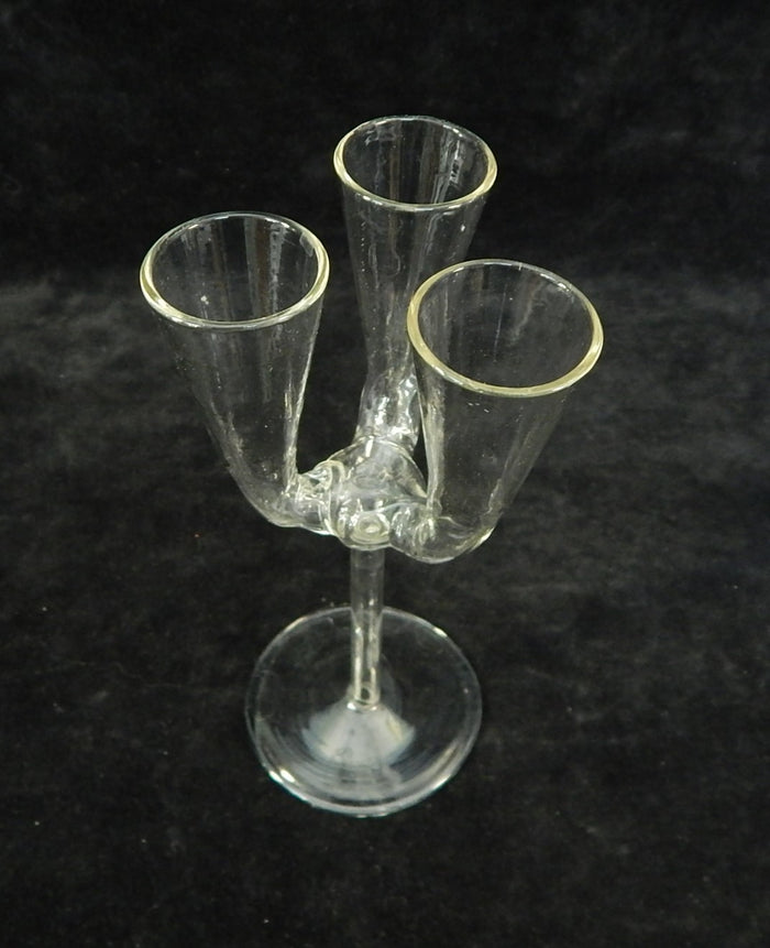 Pair of Unusual Triple Shot Glasses