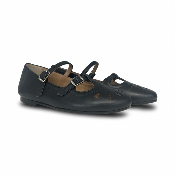 Papanatas Cathay Azul Double Buckle Laser Mary Jane