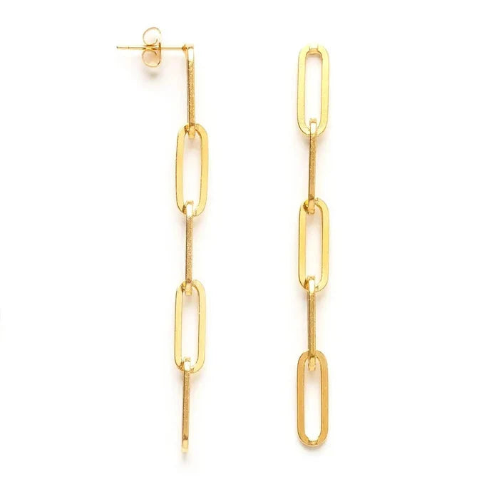 Paperclip Chain Earrings - The Riviera Towel Company