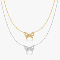 Pave Bow Necklace - Flaire & Co.